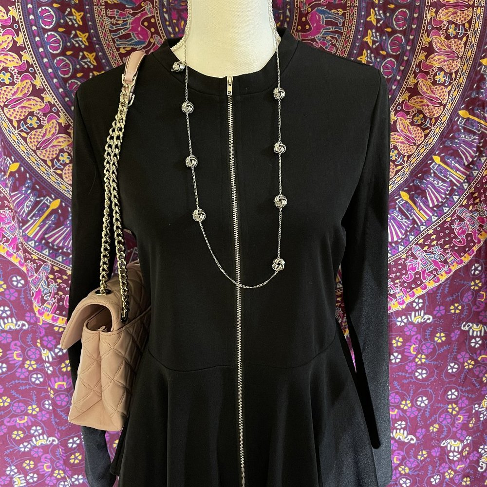 Charlie Charlie Charlotte Zip front black blouse